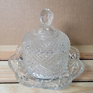 VINTAGE Avon by Fostoria Covered Butter Dish in Clear Crystal Glass (1973)